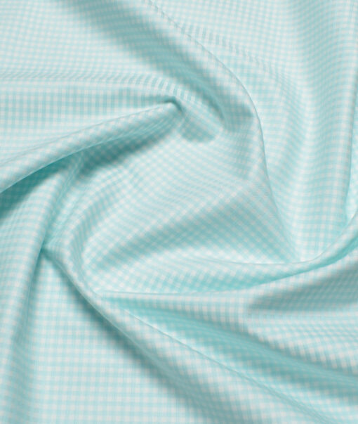 J.Hampstead  Giza Cotton Checks Shirting Fabric (Mint Green)