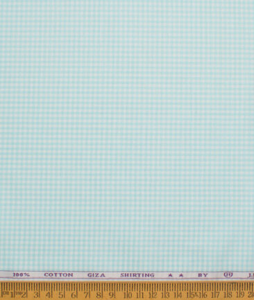 J.Hampstead  Giza Cotton Checks Shirting Fabric (Mint Green)