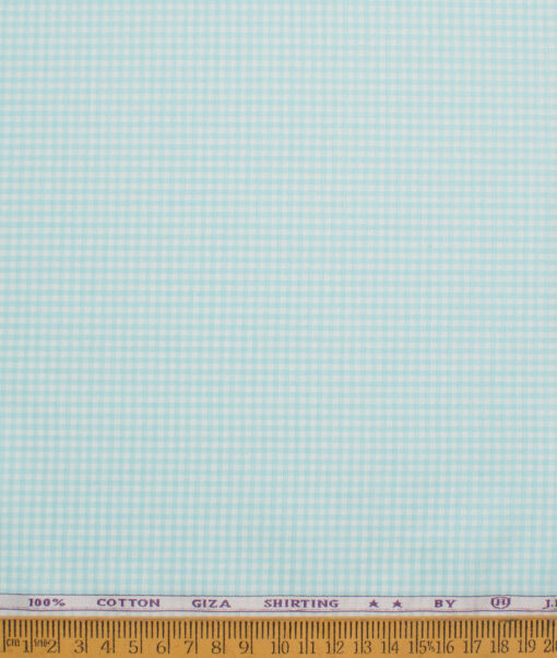 J.Hampstead  Giza Cotton Checks Shirting Fabric (Mint Green)