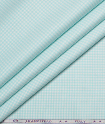 J.Hampstead  Giza Cotton Checks Shirting Fabric (Mint Green)