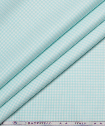 J.Hampstead  Giza Cotton Checks Shirting Fabric (Mint Green)