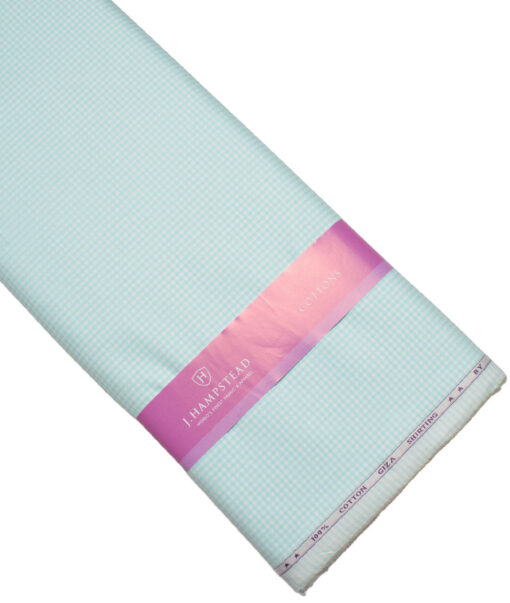 J.Hampstead  Giza Cotton Checks Shirting Fabric (Mint Green)