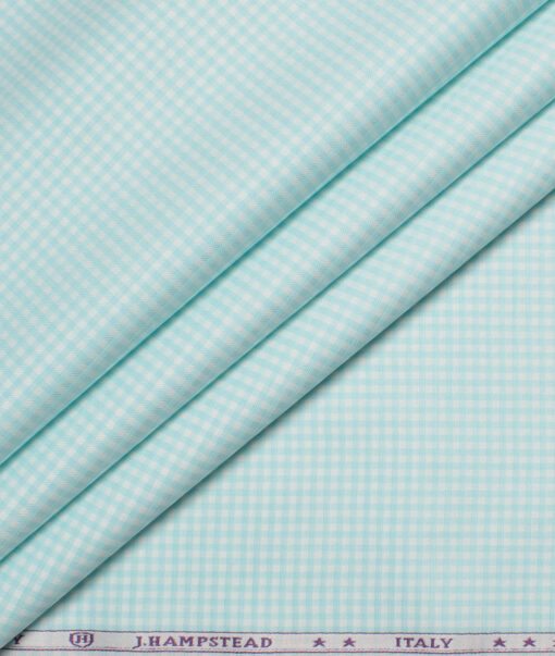 J.Hampstead  Giza Cotton Checks Shirting Fabric (Mint Green)
