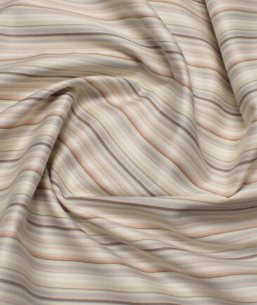 J.Hampstead  Giza Cotton Striped Shirting Fabric (Beige)