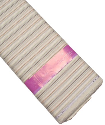 J.Hampstead  Giza Cotton Striped Shirting Fabric (Beige)