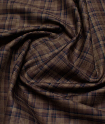 J.Hampstead  Giza Cotton Checks Shirting Fabric (Brown)