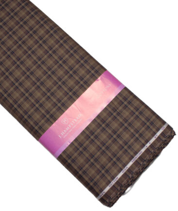 J.Hampstead  Giza Cotton Checks Shirting Fabric (Brown)
