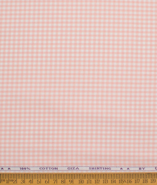 J.Hampstead  Giza Cotton Checks Shirting Fabric (Peach)