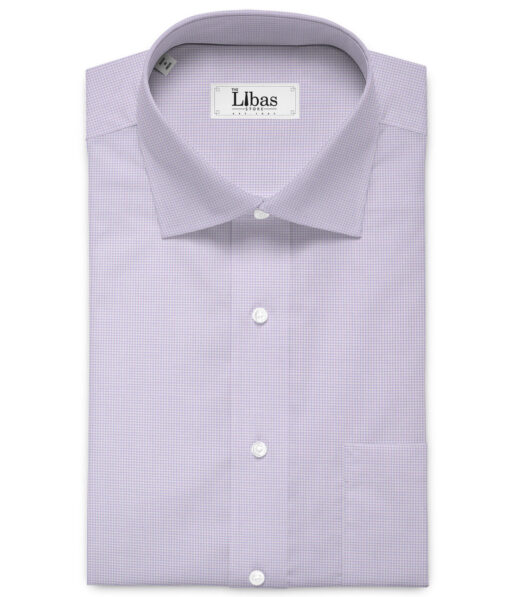 J.Hampstead  Giza Cotton Checks Shirting Fabric (Purple)