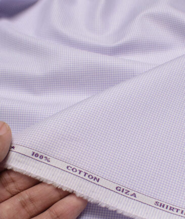 J.Hampstead  Giza Cotton Checks Shirting Fabric (Purple)