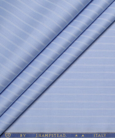 J.Hampstead  Giza Cotton Striped Shirting Fabric (Sky Blue)