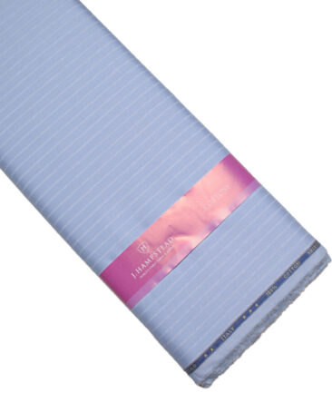 J.Hampstead  Giza Cotton Striped Shirting Fabric (Sky Blue)