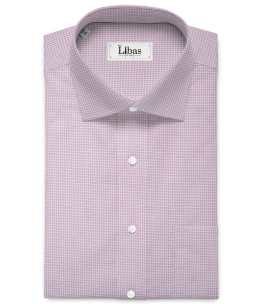 J.Hampstead  Giza Cotton Structured Shirting Fabric (White & Purple)