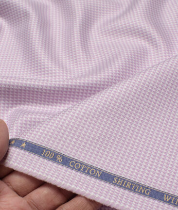 J.Hampstead  Giza Cotton Structured Shirting Fabric (White & Purple)