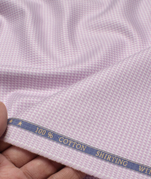 J.Hampstead  Giza Cotton Structured Shirting Fabric (White & Purple)