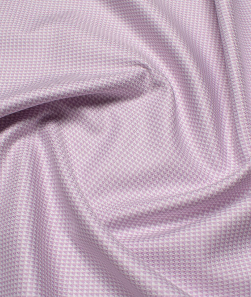 J.Hampstead  Giza Cotton Structured Shirting Fabric (White & Purple)