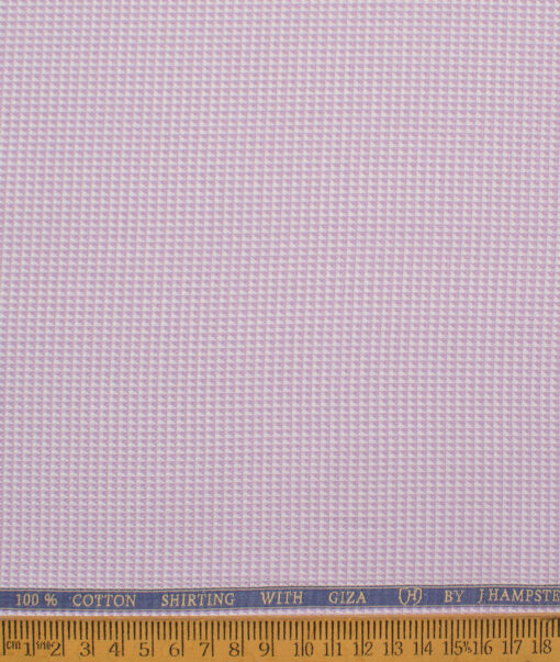 J.Hampstead  Giza Cotton Structured Shirting Fabric (White & Purple)