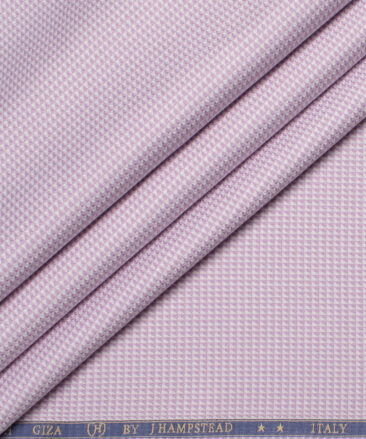 J.Hampstead  Giza Cotton Structured Shirting Fabric (White & Purple)
