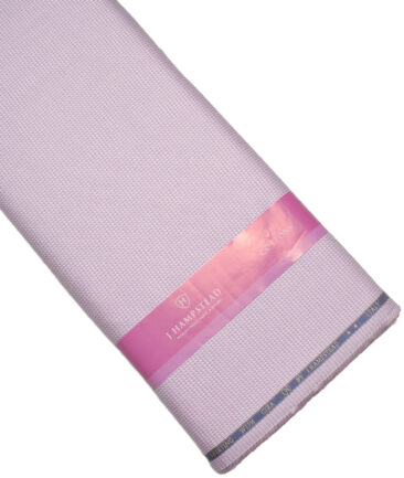 J.Hampstead  Giza Cotton Structured Shirting Fabric (White & Purple)