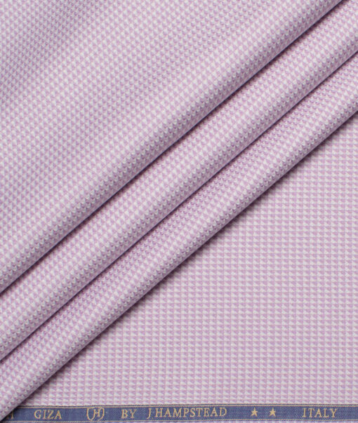 J.Hampstead  Giza Cotton Structured Shirting Fabric (White & Purple)