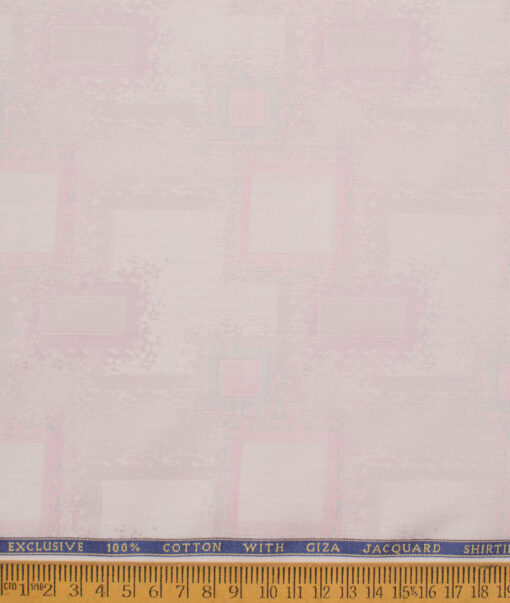 J.Hampstead  Giza Cotton Self Design Shirting Fabric (Pink)