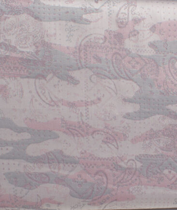J.Hampstead  Giza Cotton Self Design Shirt or Kurta Fabric (Silver & Purple)