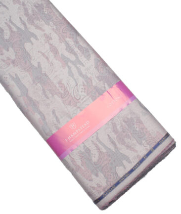 J.Hampstead  Giza Cotton Self Design Shirt or Kurta Fabric (Silver & Purple)