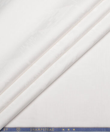 J.Hampstead  Giza Cotton Self Design Shirting Fabric (White)