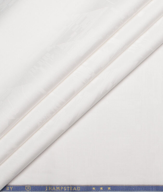 J.Hampstead  Giza Cotton Self Design Shirting Fabric (White)