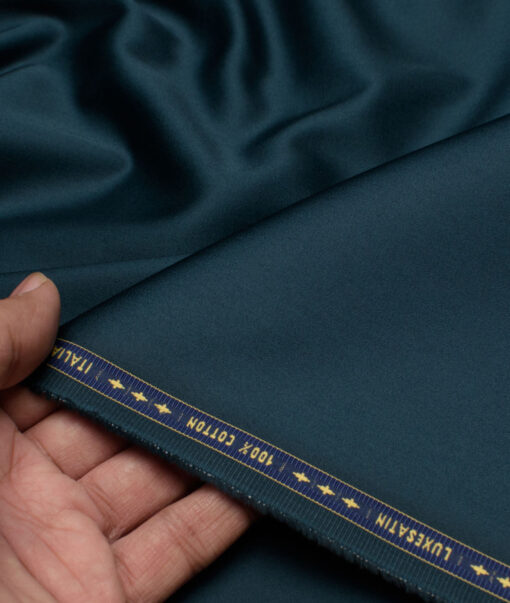 Luthai  Luxury Cotton Solids Shirt or Kurta Pajama Fabric (Firefly Green)