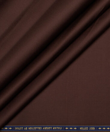 Luthai  Luxury Cotton Solids Shirt or Kurta Pajama Fabric (Irish Coffee Brown)