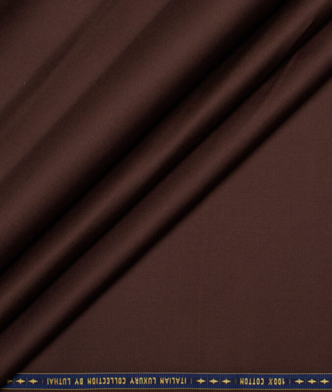 Luthai  Luxury Cotton Solids Shirt or Kurta Pajama Fabric (Irish Coffee Brown)