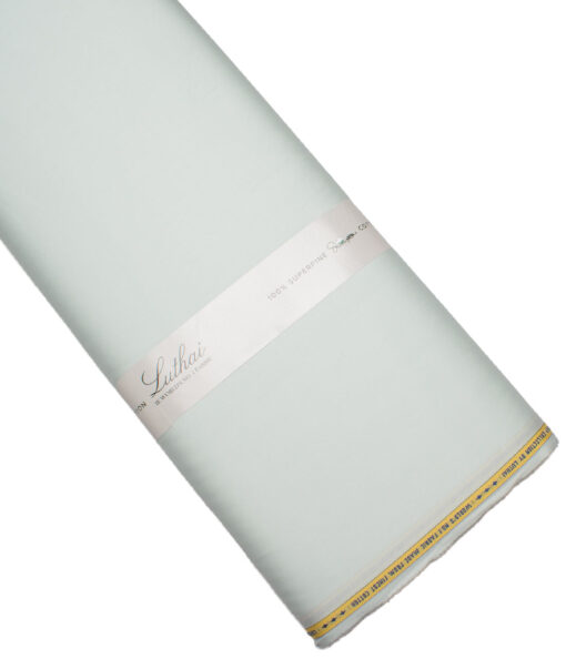 Luthai  Luxury Cotton Solids Shirt or Kurta Pajama Fabric (Light Green)
