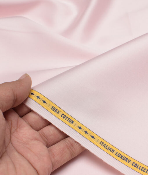 Luthai  Luxury Cotton Solids Shirt or Kurta Pajama Fabric (Pink)