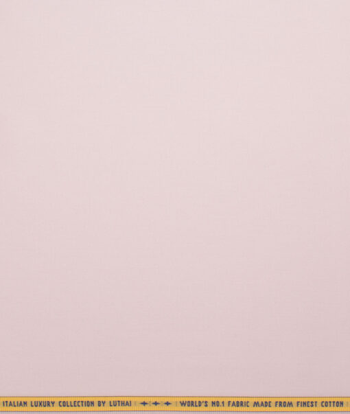 Luthai  Luxury Cotton Solids Shirt or Kurta Pajama Fabric (Pink)