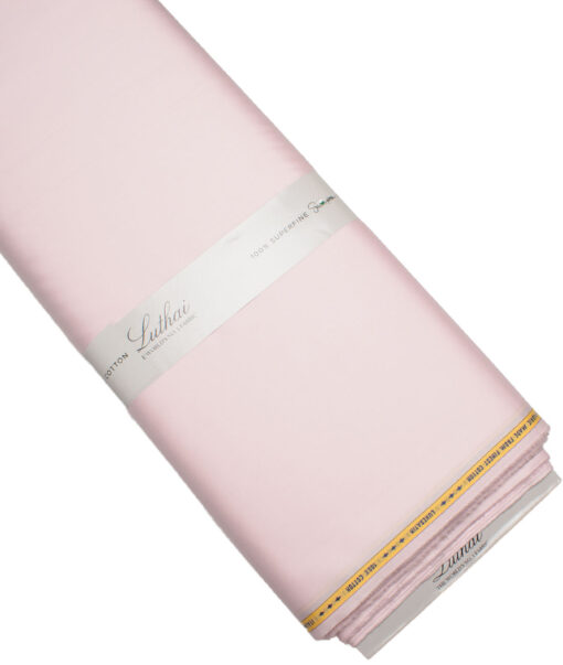 Luthai  Luxury Cotton Solids Shirt or Kurta Pajama Fabric (Pink)