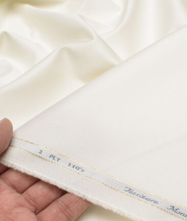 Tessitura Monti 2 Ply 140's Supima Cotton Solids Shirting Fabric (Cream)