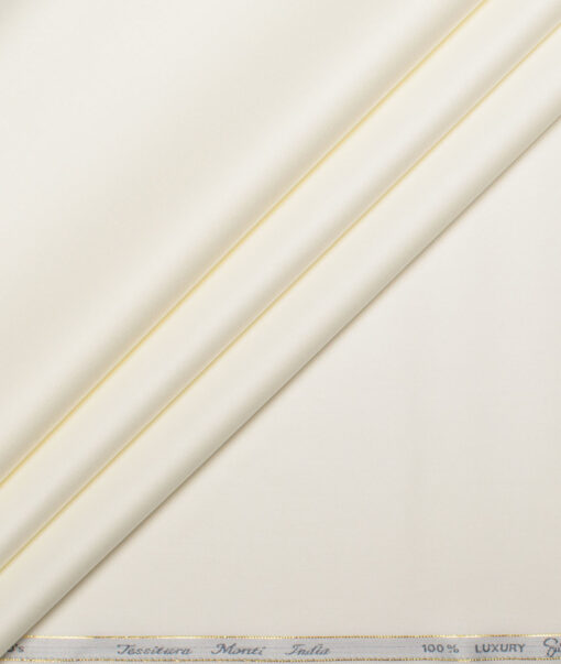 Tessitura Monti 2 Ply 140's Supima Cotton Solids Shirting Fabric (Cream)