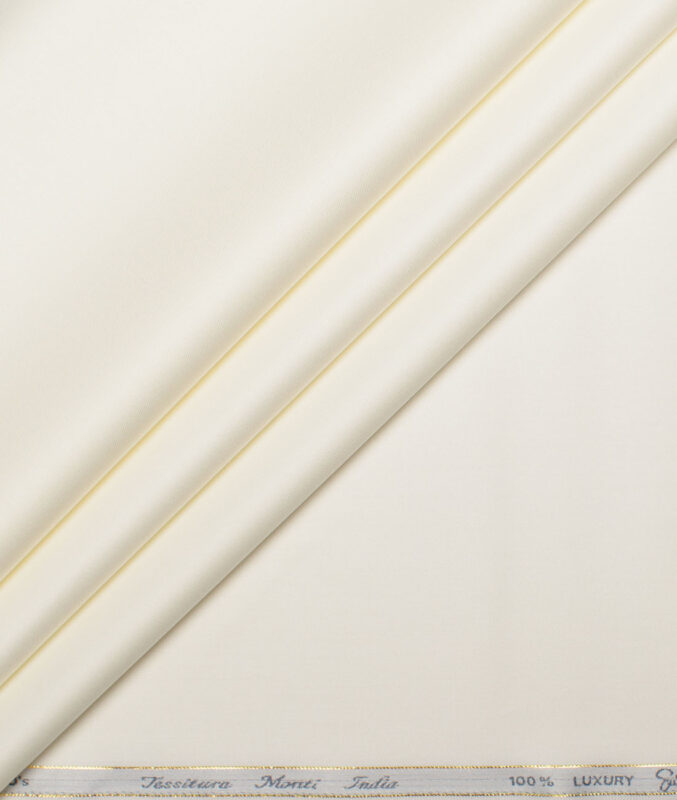 Tessitura Monti 2 Ply 140's Supima Cotton Solids Shirting Fabric (Cream)