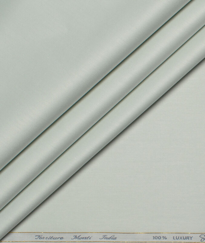 Tessitura Monti 2 Ply 140's Supima Cotton Solids Shirting Fabric (Light Olive Green)