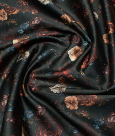 Navsari  Cotton Printed Shirt or Kurta Fabric (Black)