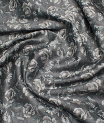 Navsari  Cotton Printed Shirt or Kurta Fabric (Greenish Grey)
