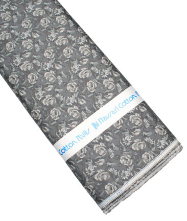 Navsari  Cotton Printed Shirt or Kurta Fabric (Greenish Grey)