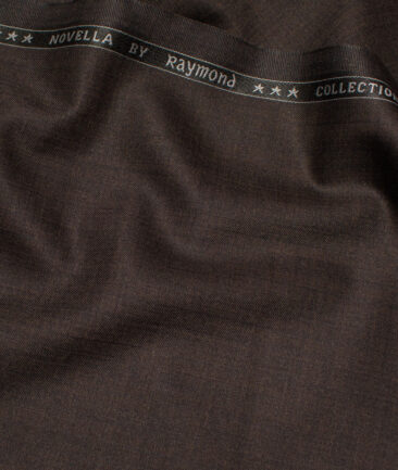 Raymond Polyester Viscose Checks  Suiting Fabric (Dark Chocolate Brown) - Image 3