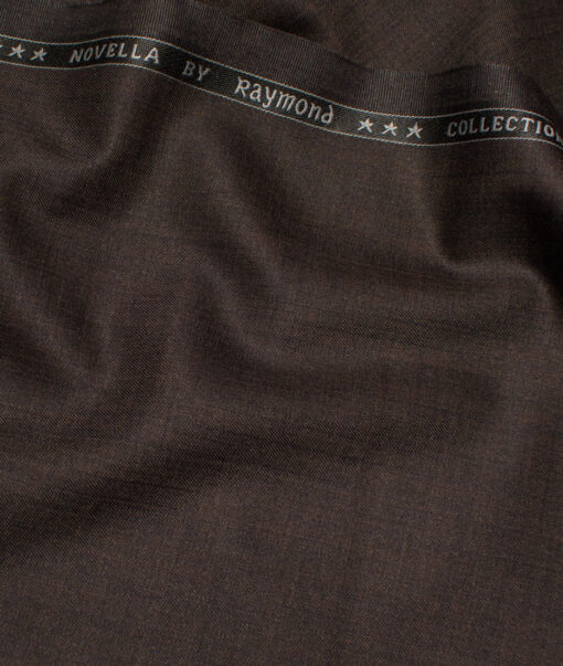 Raymond Polyester Viscose Checks  Suiting Fabric (Dark Chocolate Brown) - Image 3