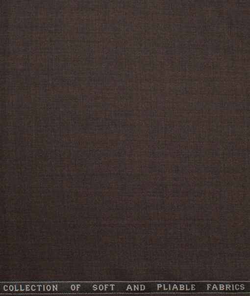 Raymond Polyester Viscose Checks  Suiting Fabric (Dark Chocolate Brown) - Image 4