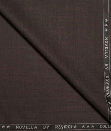 Raymond Polyester Viscose Checks  Suiting Fabric (Dark Chocolate Brown)