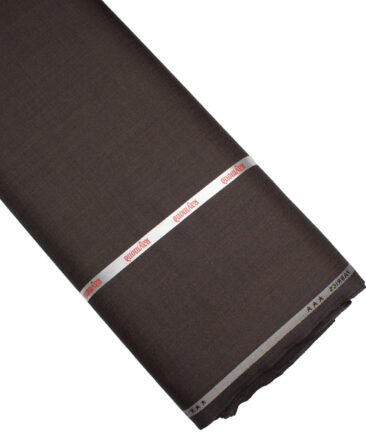 Raymond Polyester Viscose Checks  Suiting Fabric (Dark Chocolate Brown)
