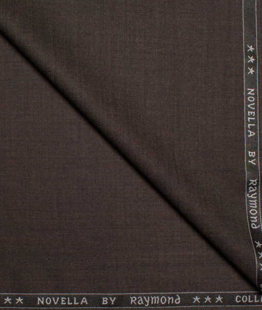 Raymond Polyester Viscose Checks  Suiting Fabric (Dark Chocolate Brown) - Image 1