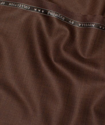 Raymond Polyester Viscose Checks  Suiting Fabric (Copper Brown) - Image 3